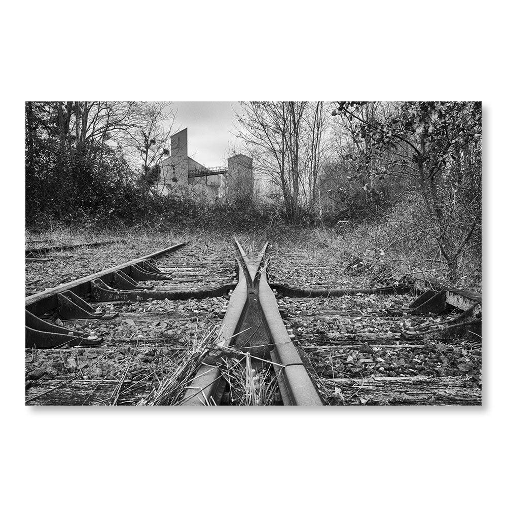 Tableau Moderne pas cher SBL0090NB - Ancienne voie ferrée abandonnée en France - Tableau déco Noir et Blanc