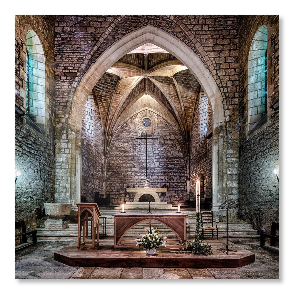 Tableau Moderne pas cher SBL0069 - Eglise Sainte Catherine à Carlux Dordogne France - Tableau déco Spiritualité