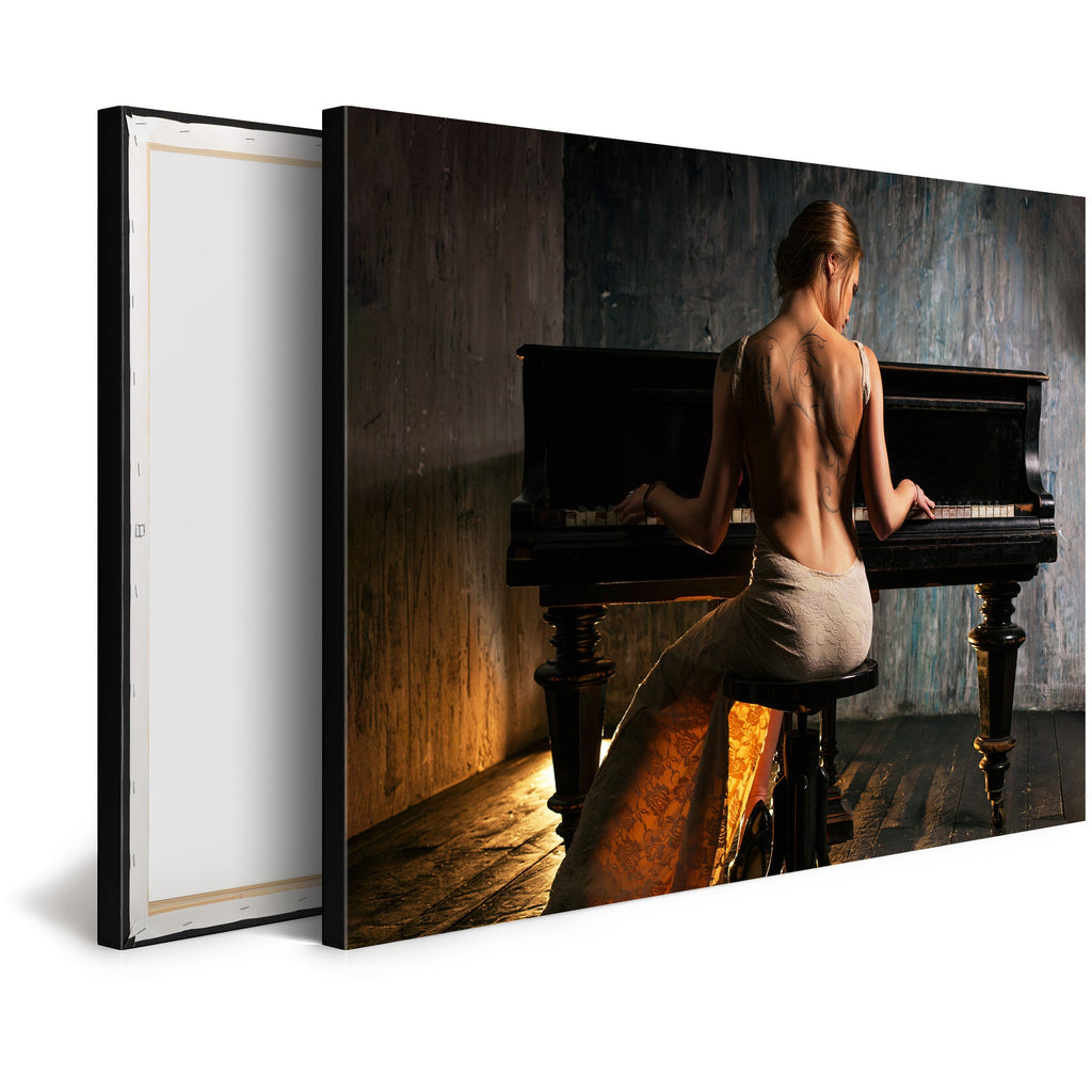 Tableau Moderne pas cher DST0017 - Jeune femme jouant du piano - Tableau déco Glamour