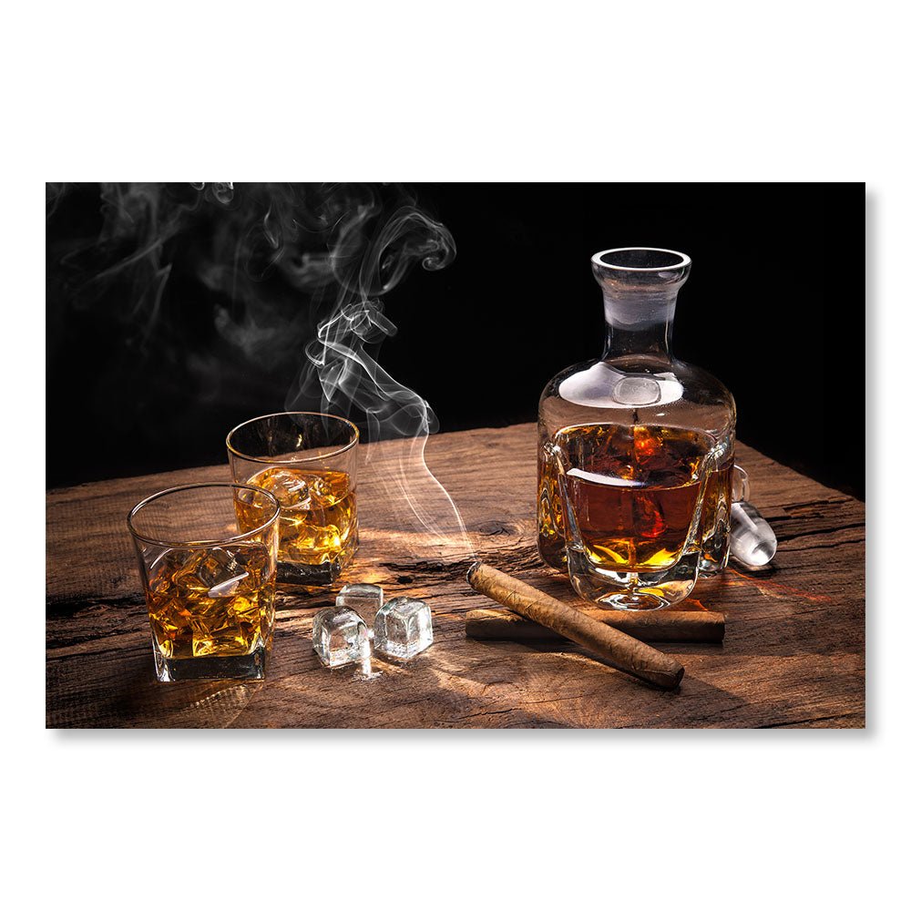 Günstiges modernes Gemälde DST0032 – Whisky und Zigarre