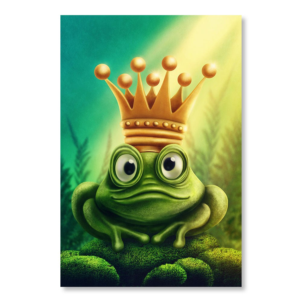 Modern Design Wall Decoration Painting DST0034 - Funny frog with a crown - Decorative painting for children - Printadeco