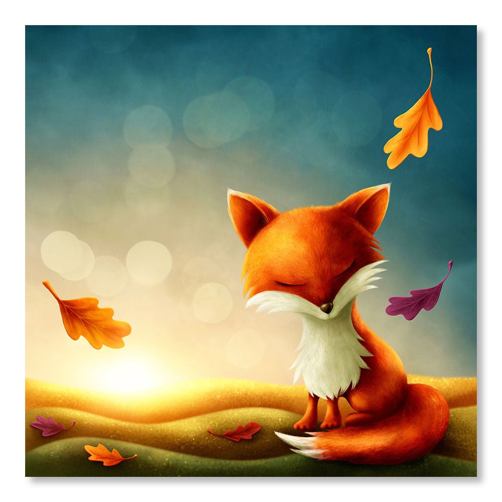 Cheap Modern Painting DST0042 - Illustration Fox in Autumn - Decorative Painting for children