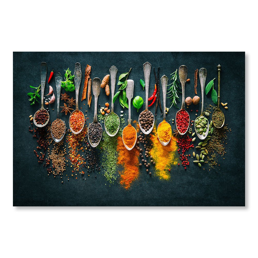 Modern Design Wall Decoration Painting DST0046 - Spoons with colorful spices for the kitchen - Printadeco