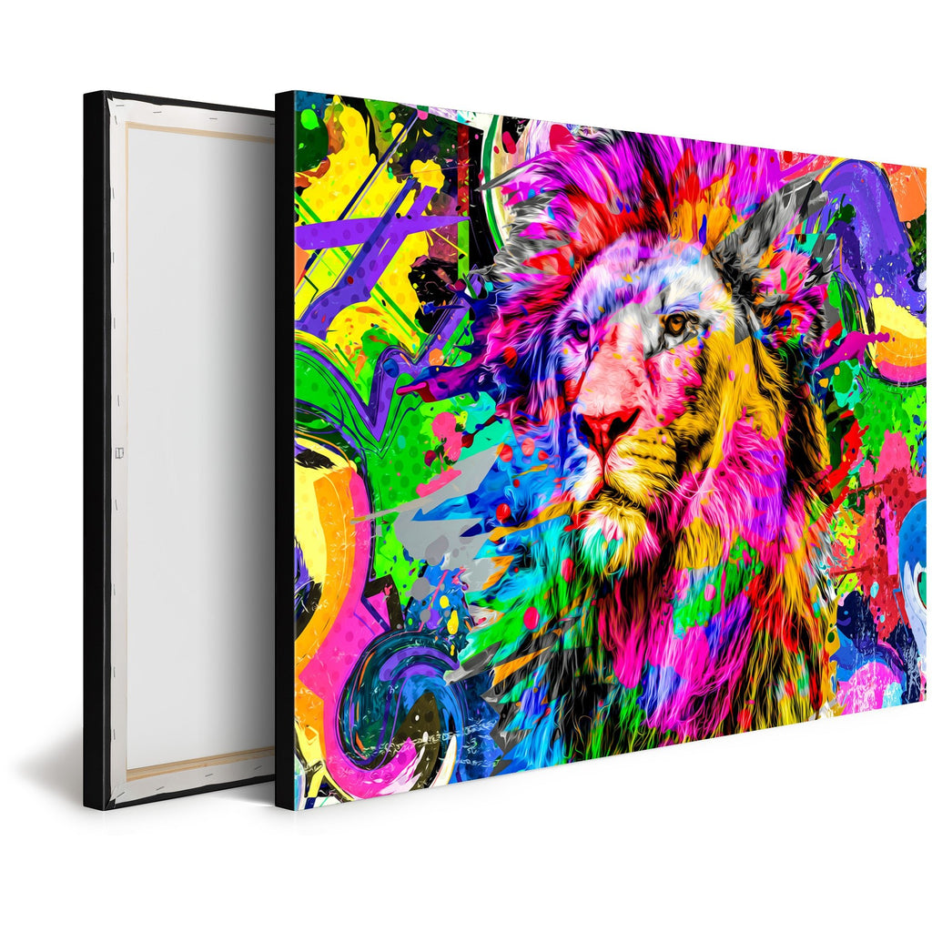 Décoration Murale Moderne DST0073 - Illustration créative Lion Multicolore  - Tableau déco Coloré - Printadeco – Printadeco-SAS