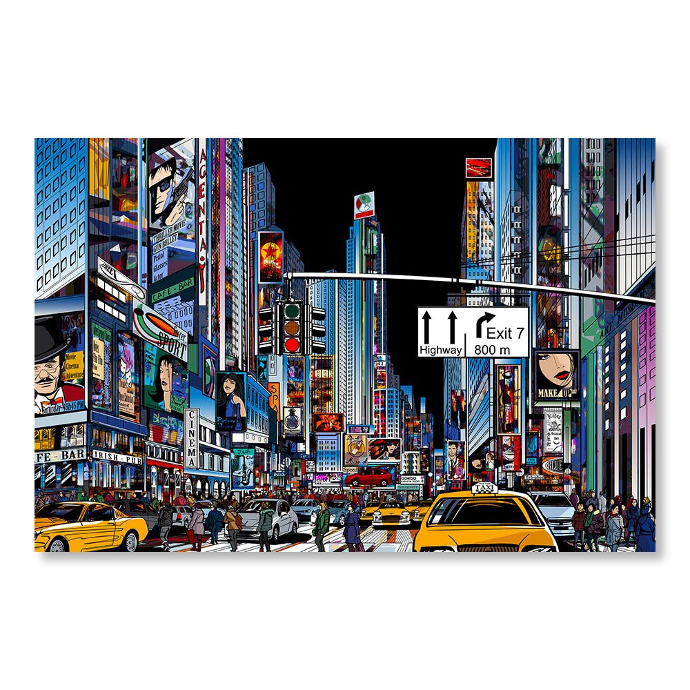 Günstige moderne Malerei DST0114 – New York City Street Illustration – dekorative Stadtmalerei