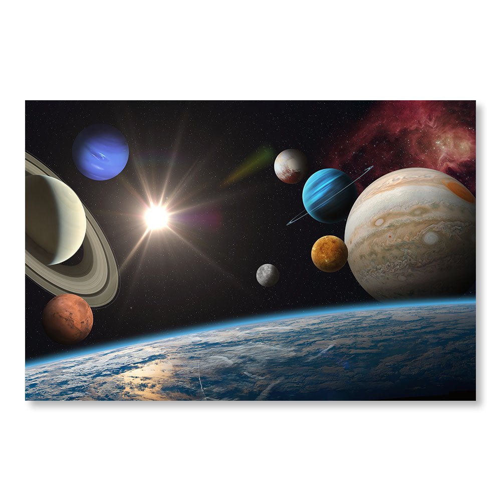Tableau Mural planète, Tableau Mural du système Solaire Exquis Vif