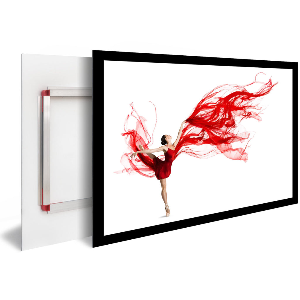 Tableau Moderne pas cher DST0184 - Danseuse classique avec un voile rouge sur fond blanc - Tableau déco Inspiration