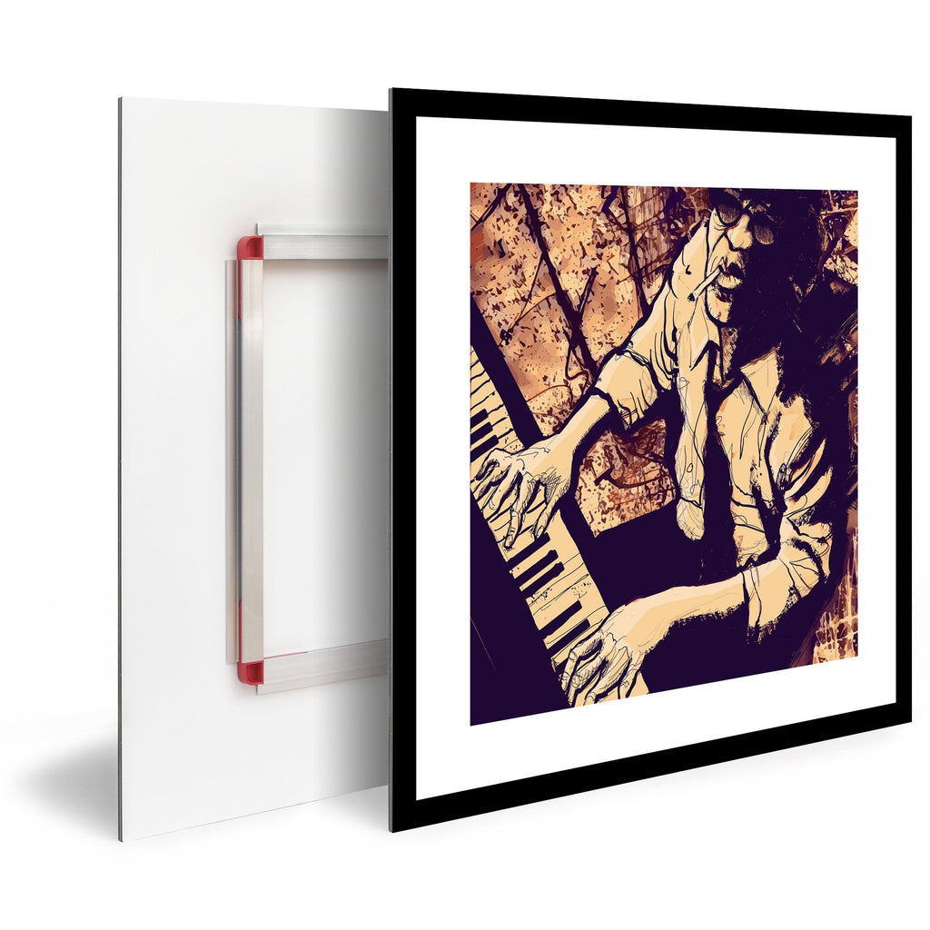 Tableau Moderne pas cher DST0198 - Illustration pianiste Jazz - Tableau déco Vintage Rétro
