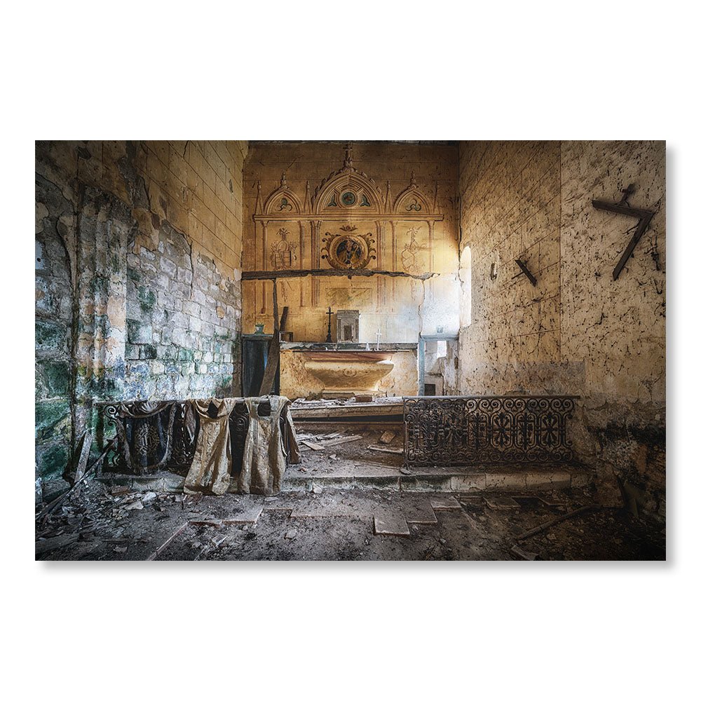 Tableau Moderne pas cher SBL0001 - Chapelle abandonnée en France - Tableau déco Spiritualité Décadence