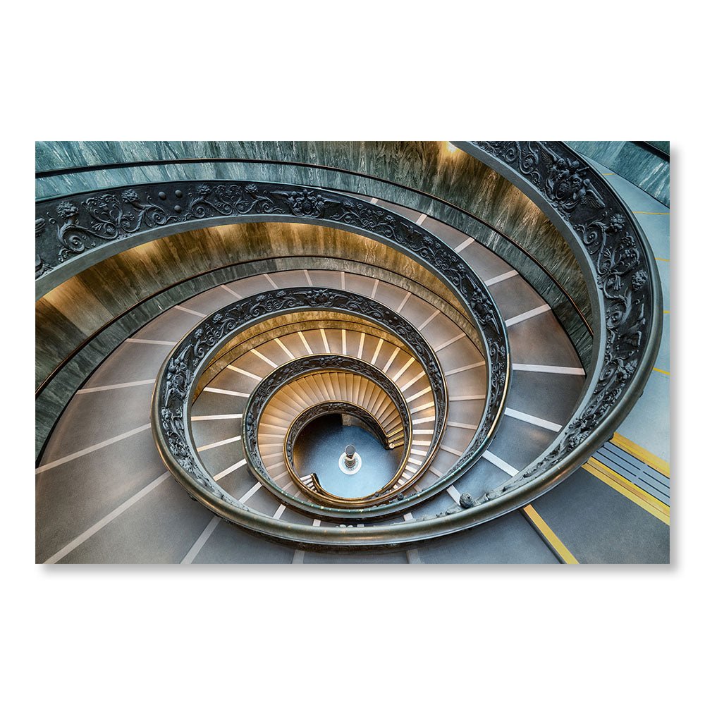 Modernes Design-Wanddekorationsgemälde SBL0007 - Bramante-Treppe der Vatikanischen Museen Rom Italien - Grafisches dekoratives Gemälde - Printadeco