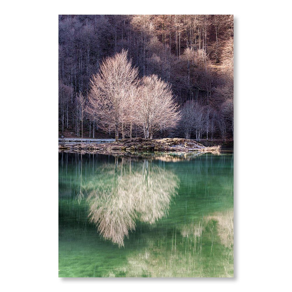 Modern Design Wall Decoration Painting SBL0011 - Lake of Bethmale Ariège France - Nature decorative painting - Printadeco
