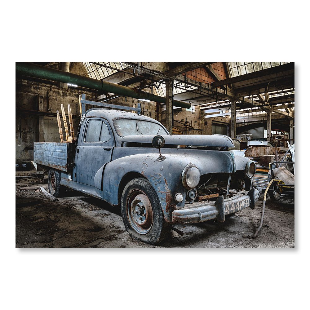 Modern Design Wall Decoration Painting SBL0026 - Peugeot 203 Pickup abandoned in France - Car decoration painting - Printadeco