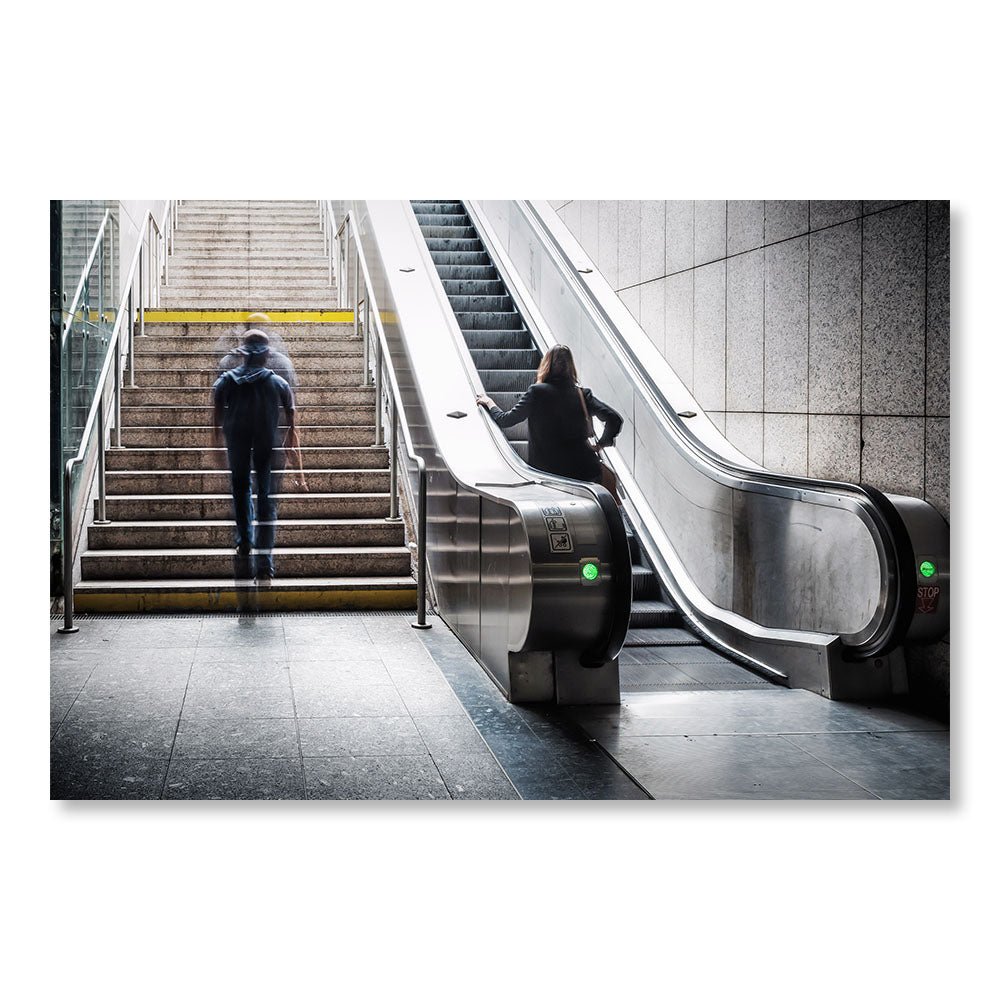 Tableau Moderne pas cher SBL0030 - Escalier de métro mouvement inversé Toulouse France - Tableau déco Inspiration Ville