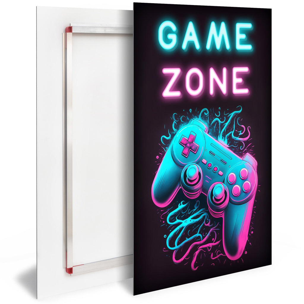 SBL0140 - Game Zone Manette de Jeu Vidéo style Néon - Tableau déco pour  Gamer