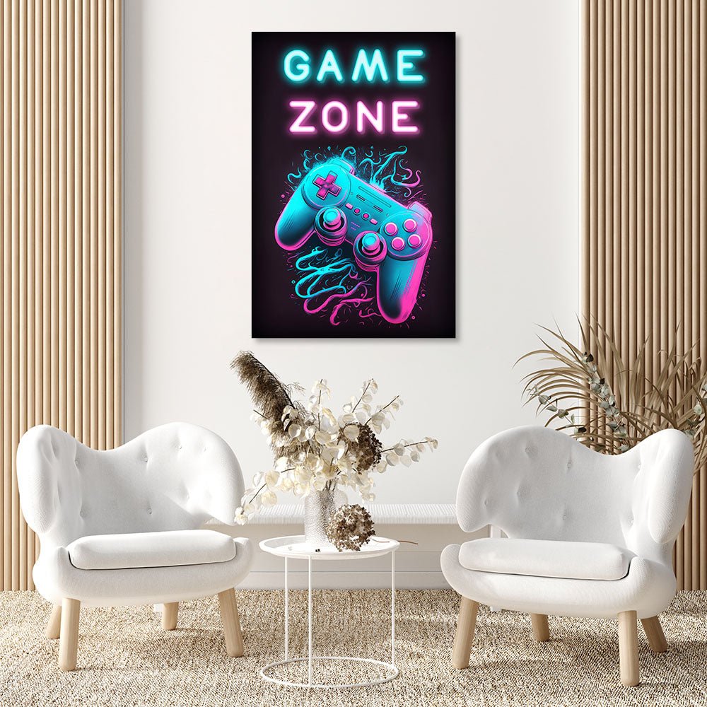 Modern Wall Decoration SBL0140 - Game Zone Video Game Controller Neon Style  - Decorative Picture for Gamer - Printadeco – Printadeco-SAS