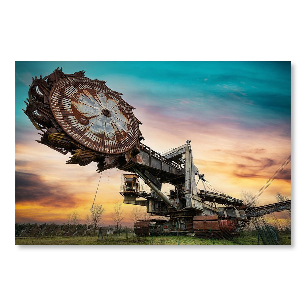Modern Design Wall Decoration Painting SBL0202 - Old Excavator - Colorful Machine Decadence Decorative Painting - Printadeco