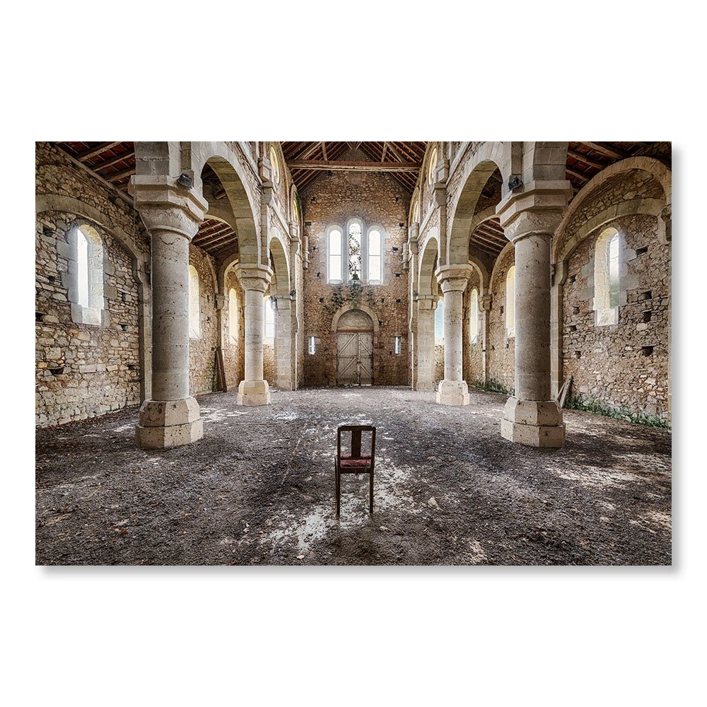 Preiswertes modernes Gemälde SBL0255 – Altes verlassenes Kloster in Frankreich – Dekoratives Gemälde Spiritualität Dekadenz