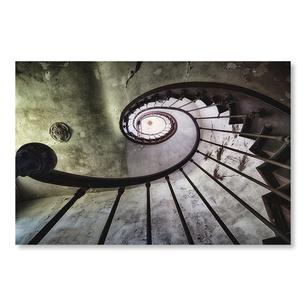 Modern Design Wall Decoration Painting SBL0259 - Abandoned Fibonacci Spiral Staircase in France - Graphic Decorative Painting - Printadeco