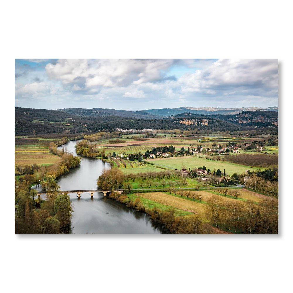 Preiswertes modernes Gemälde SBL0070 – Blick auf die Dordogne bei Domme in Frankreich – dekoratives Naturgemälde