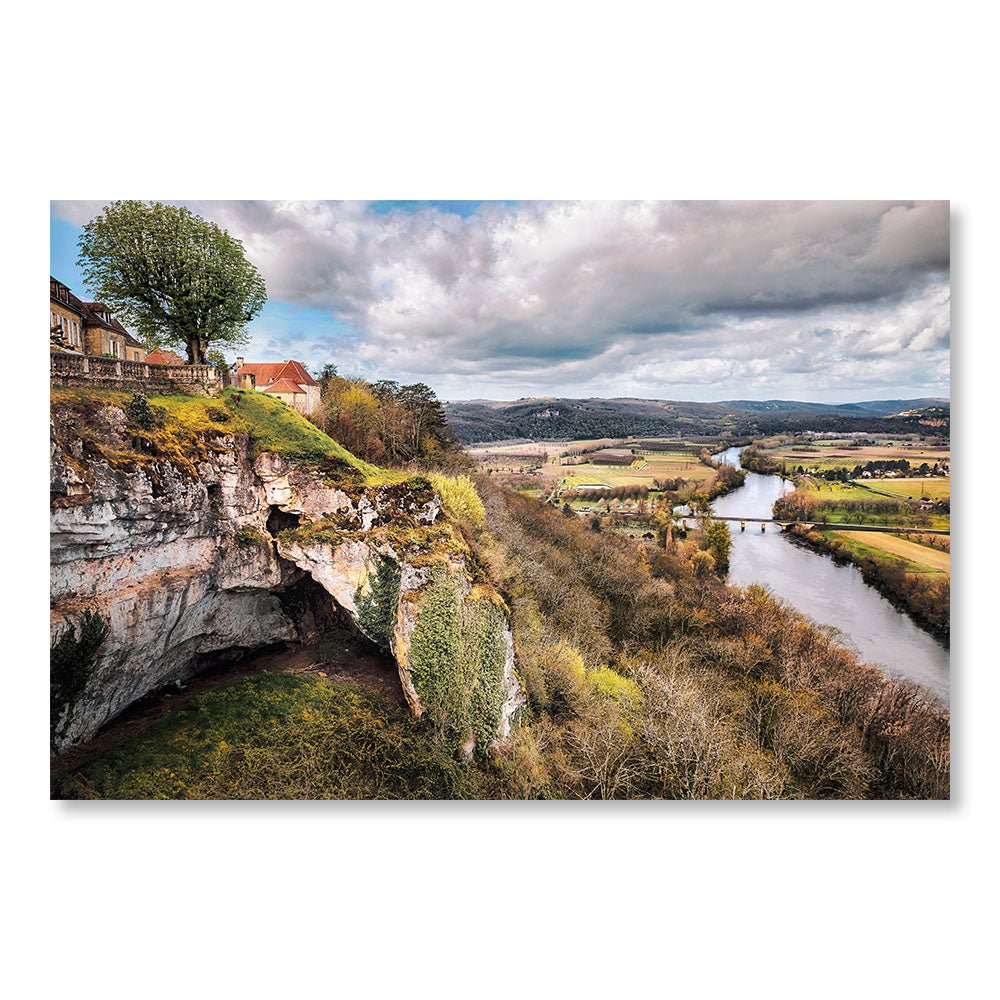 Preiswertes modernes Gemälde SBL0071 – Blick auf die Dordogne bei Domme in Frankreich – dekoratives Naturgemälde